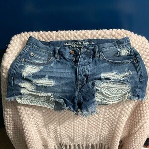 American Eagle Outfitters Ripped Blue Jean Shorts